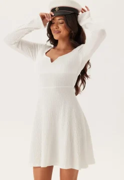 BUBBLEROOM Structured V-neck Skater Dress