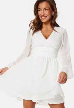 Bubbleroom Occasion Tie Back L/S Chiffon Dress