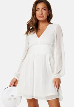 Bubbleroom Occasion Tie Back L/S Chiffon Dress