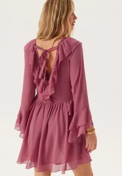 Bubbleroom Occasion Trumpet Sleeve Frill Short Dress