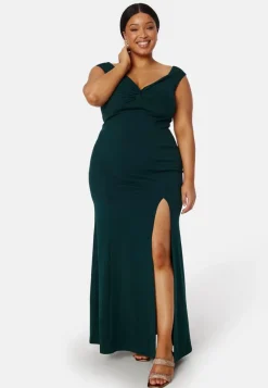 Bubbleroom Occasion Twist Off Shoulder Gown