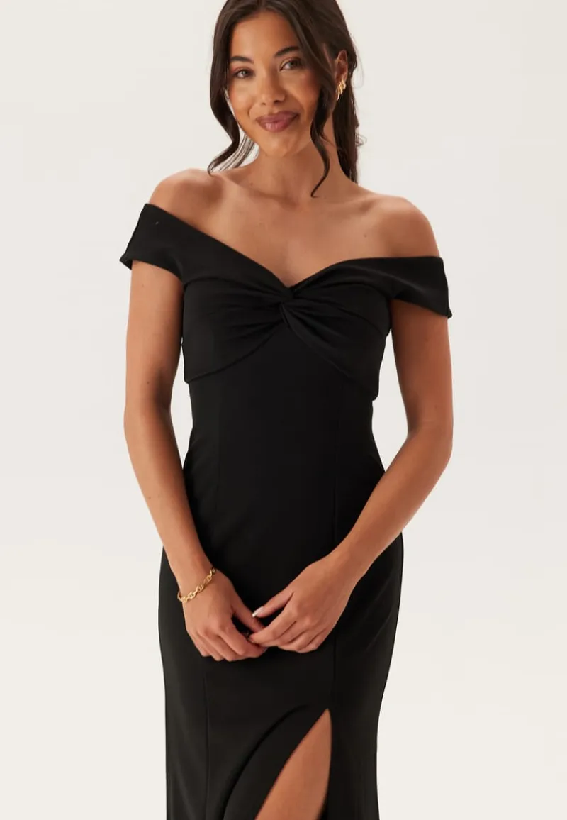 Bubbleroom Occasion Twist Off Shoulder Gown