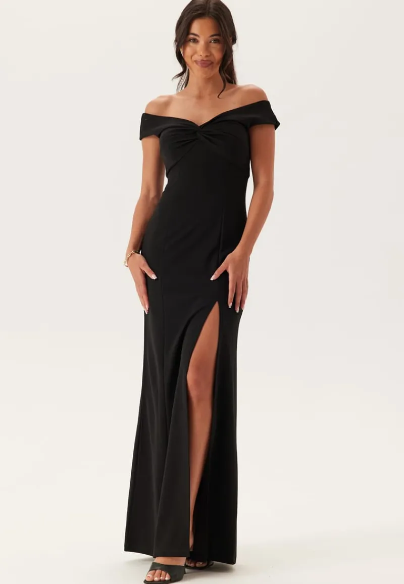 Bubbleroom Occasion Twist Off Shoulder Gown