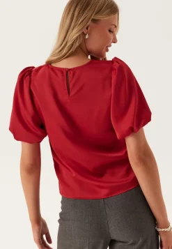 VILA Viellette 2/4 SATIN PUFF TOP S
