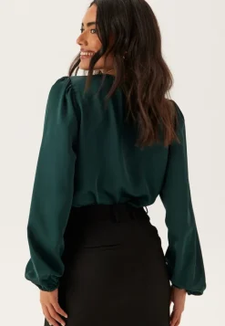 VILA Viellette L/S SMOCK SATIN TOP