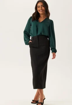VILA Viellette L/S SMOCK SATIN TOP