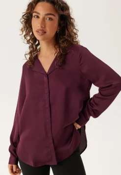 VILA Viellette V-neck L/S Satin Shirt