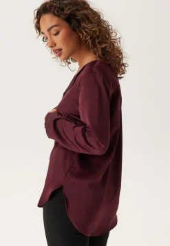 VILA Viellette V-neck L/S Satin Shirt