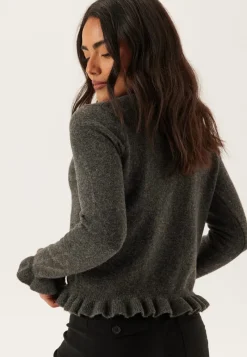 VILA Vijacia O-neck L/S FRILL KNIT