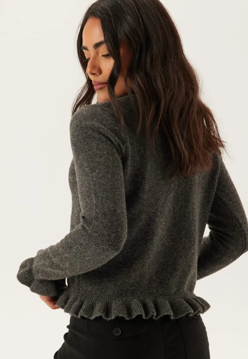 VILA Vijacia O-neck L/S FRILL KNIT