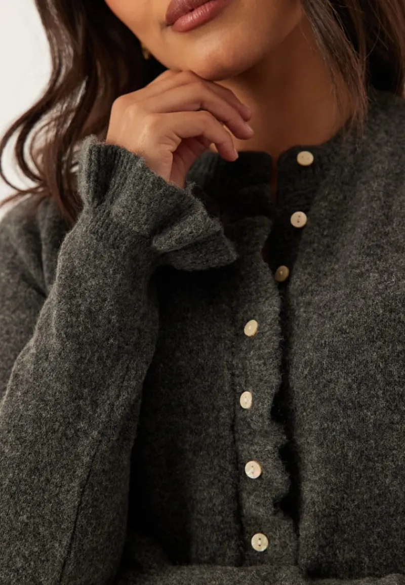 VILA Vijacia O-neck L/S FRILL KNIT