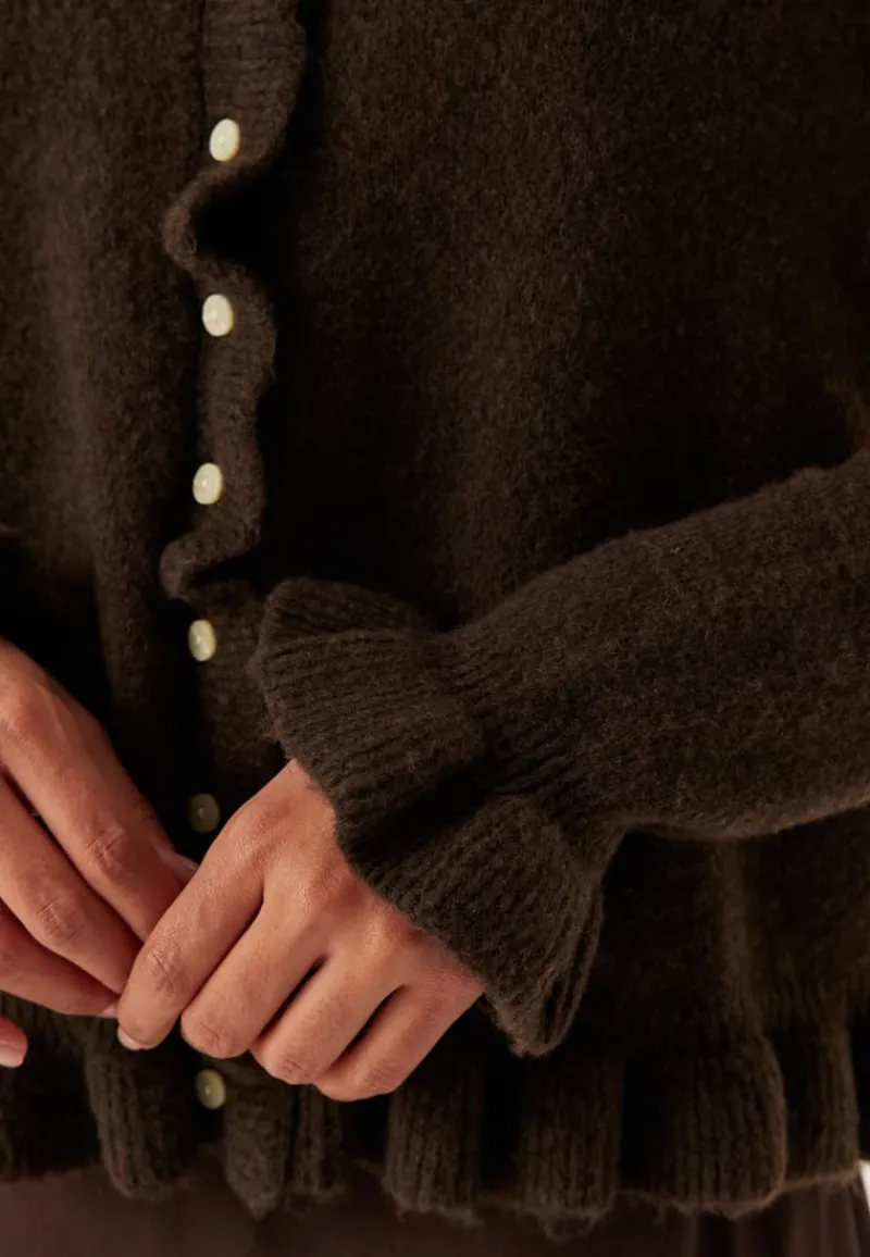 VILA Vijacia O-neck L/S FRILL KNIT