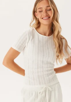 VILA Vikassie S/S Pointelle Top