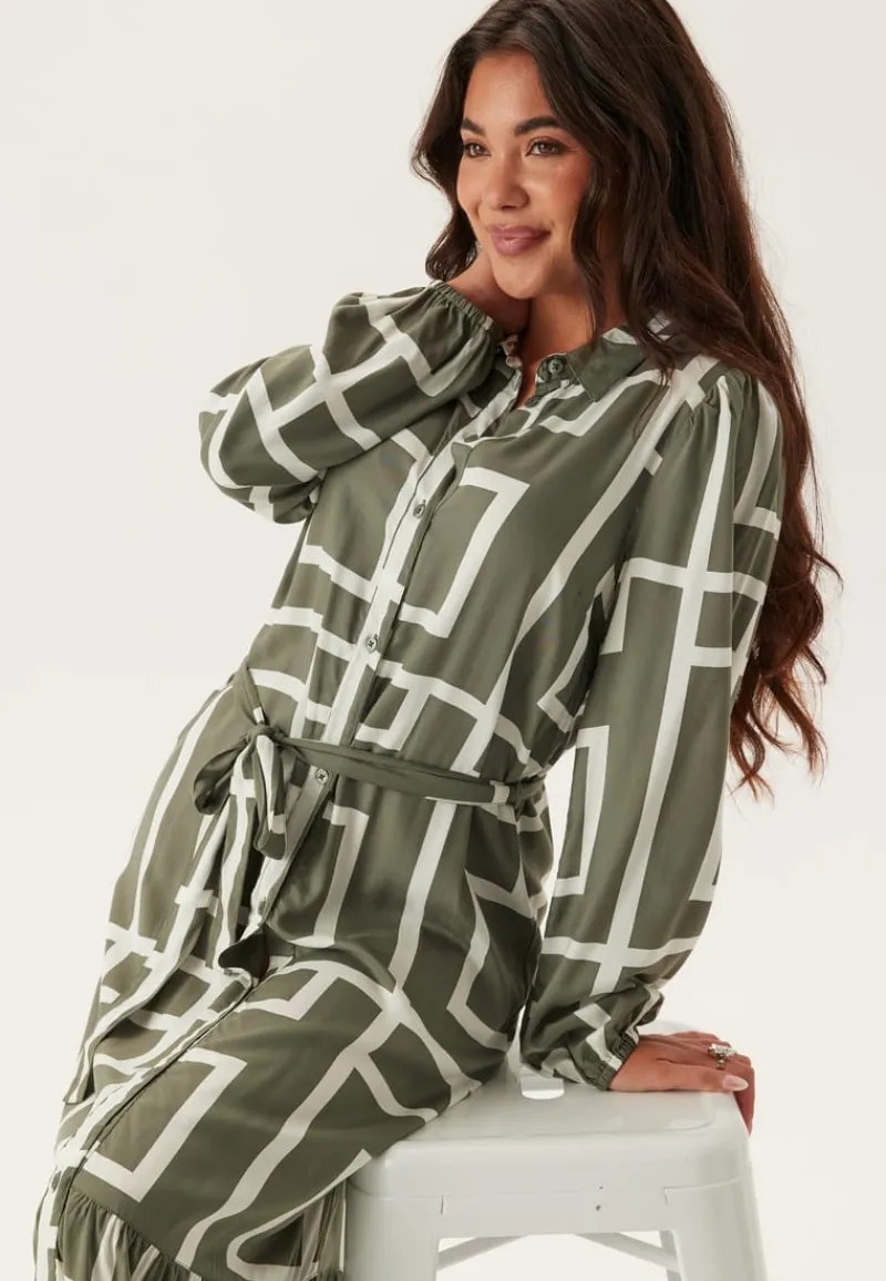 Happy Holly Viscose Long Sleeve Dress
