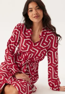 Happy Holly Viscose Long Sleeve Dress