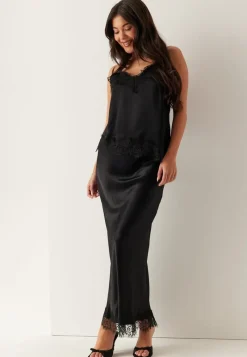 BUBBLEROOM Viscose Satin Lace Singlet