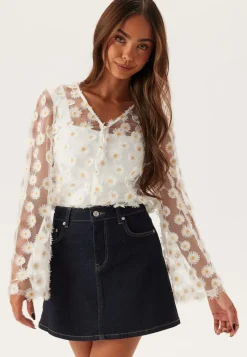 VILA Visola L/S FLOWER TOP FLOWER T