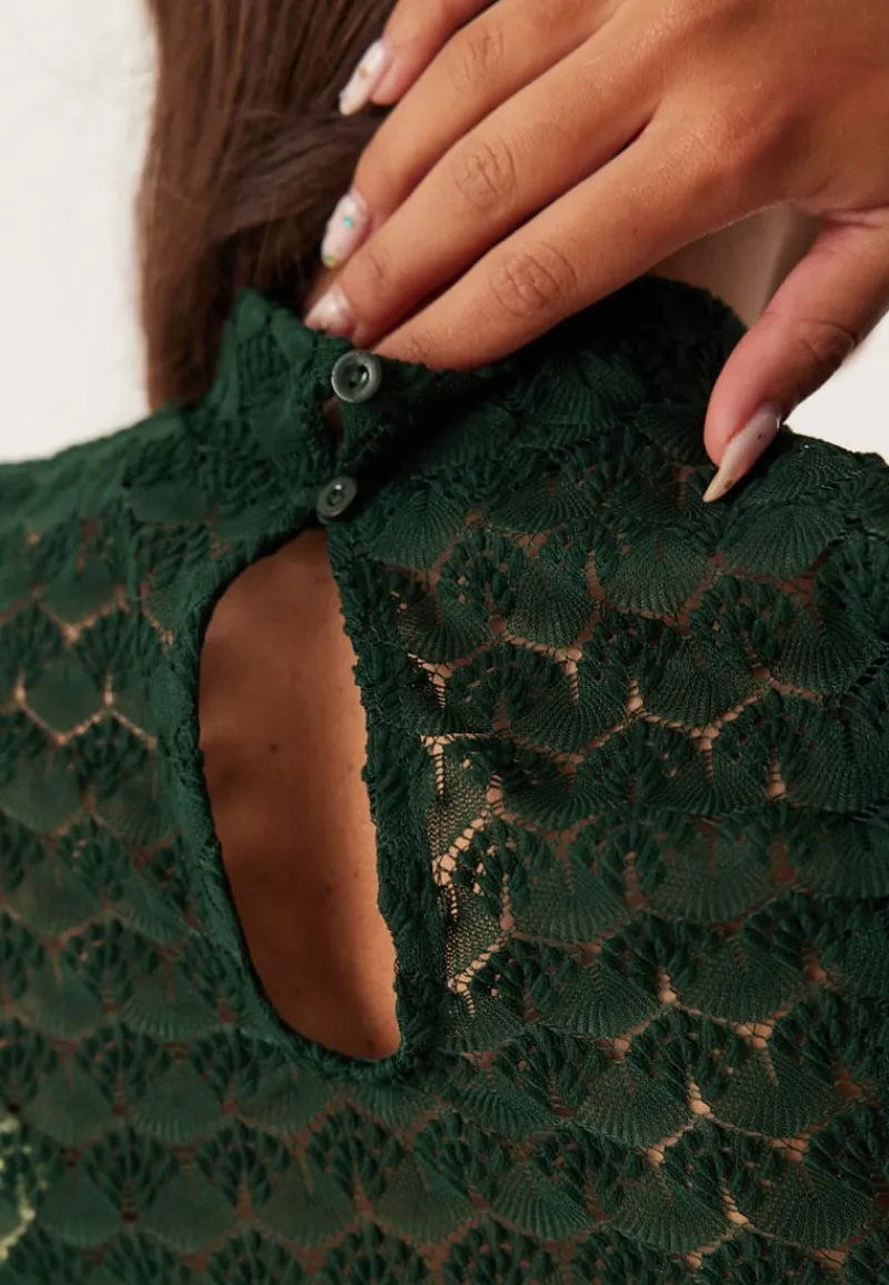 VERO MODA Vmbecca Ls High Neck Lace Top