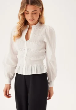 BUBBLEROOM V-neck Cotton Smock Blouse