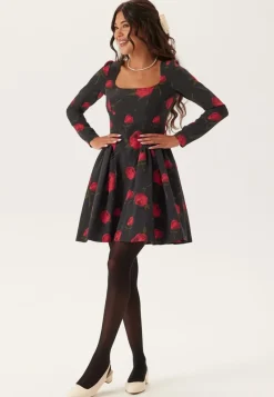 Bubbleroom Occasion Volume Skirt Long Sleeve Mini Dress