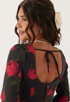 Bubbleroom Occasion Volume Skirt Long Sleeve Mini Dress