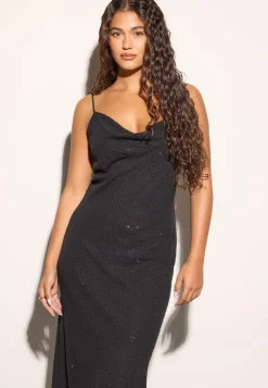 Bubbleroom Occasion Waterfall Embellished Slip Ankle Dress