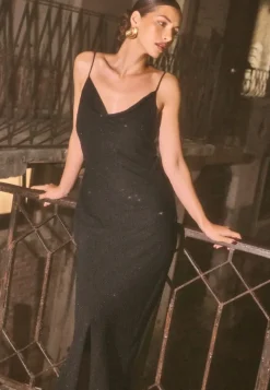 Bubbleroom Occasion Waterfall Embellished Slip Ankle Dress