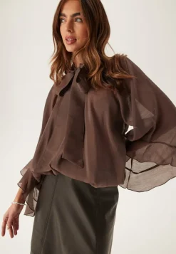 BUBBLEROOM Wide Sleeve Bow Blouse