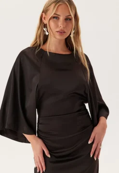 Bubbleroom Occasion Wide Sleeve Satin Ankle Dress