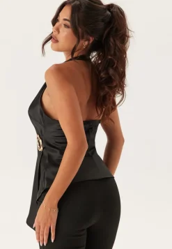 BUBBLEROOM Wrap Gold Detail Blouse