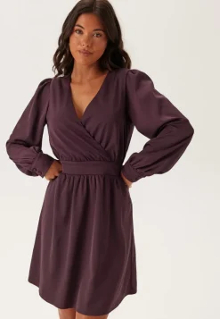BUBBLEROOM Wrap Satin Dress