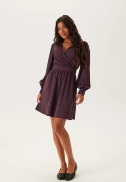 BUBBLEROOM Wrap Satin Dress
