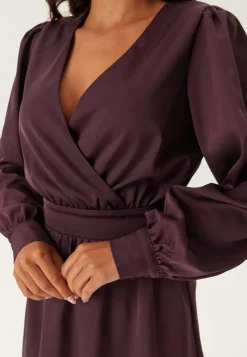 BUBBLEROOM Wrap Satin Dress