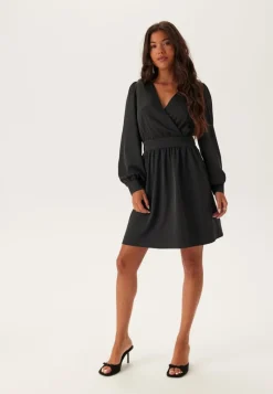 BUBBLEROOM Wrap Satin Dress