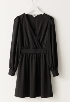 BUBBLEROOM Wrap Satin Dress