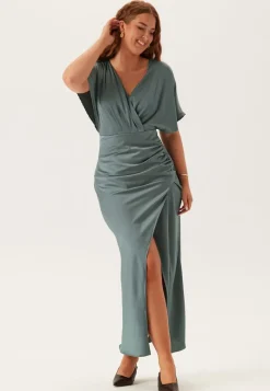 Bubbleroom Occasion Wrap Satin Gown