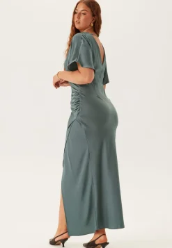 Bubbleroom Occasion Wrap Satin Gown