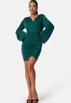 Bubbleroom Occasion Wrap Soft Short Dress