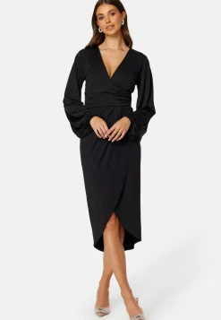 Bubbleroom Occasion Wrap Stretchy Midi Dress