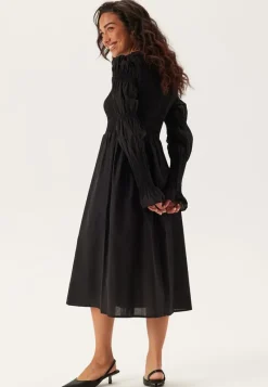 YAS chemma Ls Smock Midi Dress