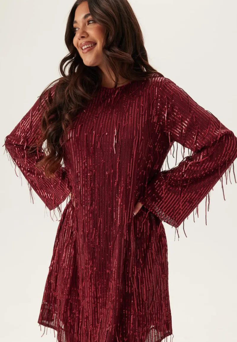 YAS lantra Ls Sequin Fringe Dress