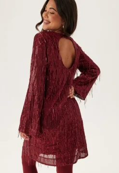 YAS lantra Ls Sequin Fringe Dress