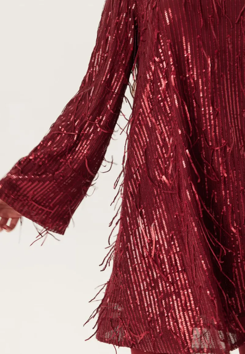 YAS lantra Ls Sequin Fringe Dress